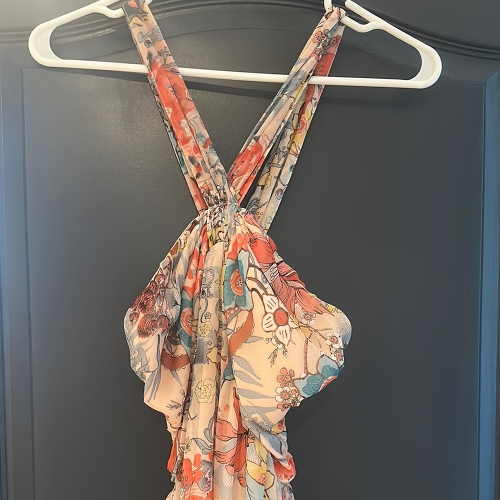 Floral Halter Neck Women's Top